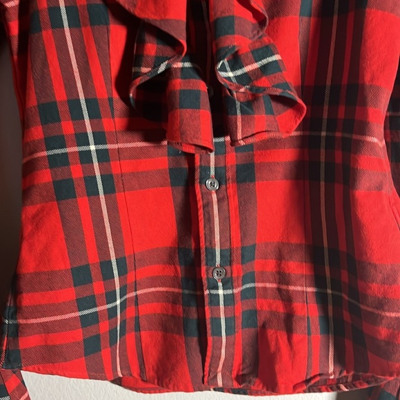 Rugby by Ralph Lauren Flannel Ruffle Shirt Sz 0 - Picture 6 of 12